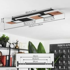 Hofstein Sourbarie Deckenleuchte LED Schwarz, Braun, Holzoptik, 1-flammig 13 Hofstein Sourbarie Deckenleuchte LED Schwarz, Braun, Holzoptik, 1-flammig -LED Leuchten Verkäufe sourbarie deckenleuchte h3582787 3