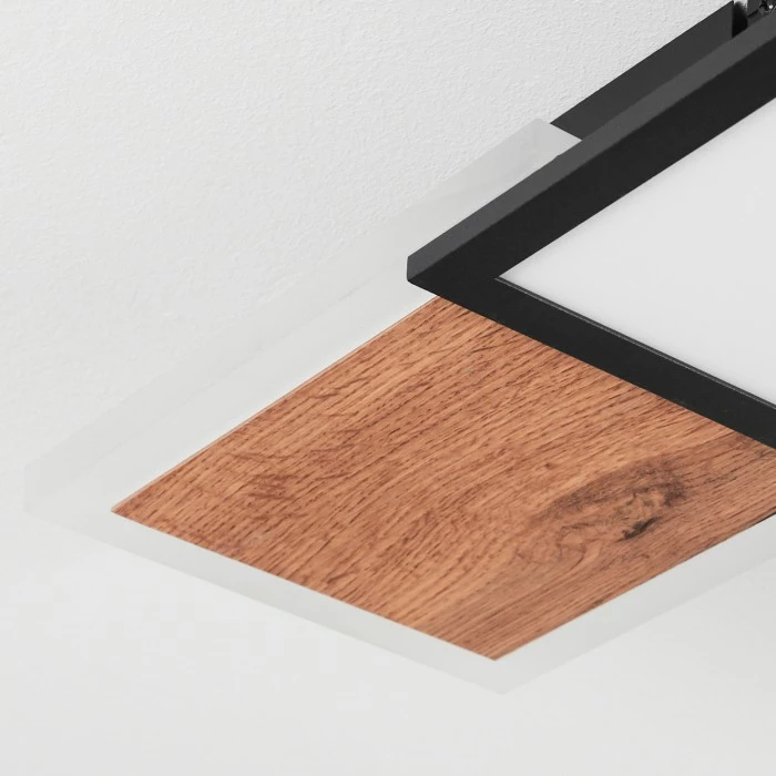 Hofstein Sourbarie Deckenleuchte LED Schwarz, Braun, Holzoptik, 1-flammig 6 Hofstein Sourbarie Deckenleuchte LED Schwarz, Braun, Holzoptik, 1-flammig – Bild 6
