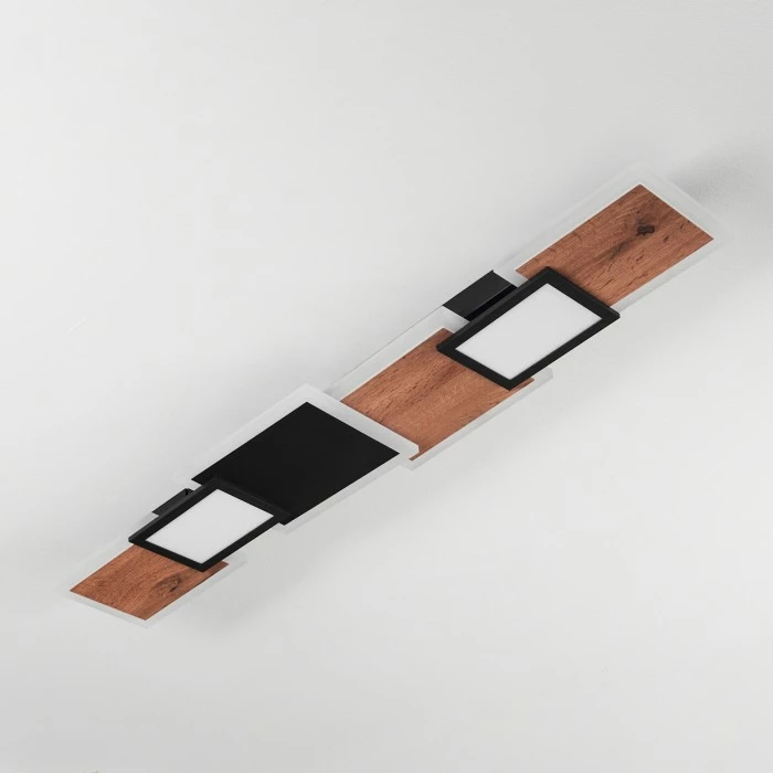 Hofstein Sourbarie Deckenleuchte LED Schwarz, Braun, Holzoptik, 1-flammig 8 Hofstein Sourbarie Deckenleuchte LED Schwarz, Braun, Holzoptik, 1-flammig – Bild 8