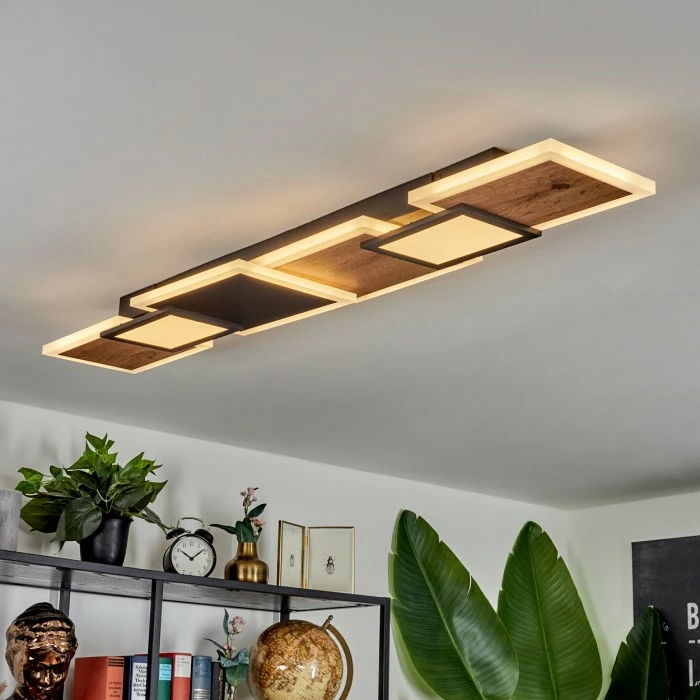 Hofstein Sourbarie Deckenleuchte LED Schwarz, Braun, Holzoptik, 1-flammig 9 Hofstein Sourbarie Deckenleuchte LED Schwarz, Braun, Holzoptik, 1-flammig – Bild 9