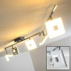 Hofstein Spotbalken Errezil LED Chrom, 6-flammig
