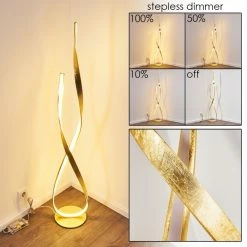 Hofstein Stehleuchte Medle LED Gold, 1-flammig