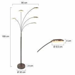 Steinhauer Mexlite Stehleuchte LED Edelstahl, 5-flammig 13 Steinhauer Mexlite Stehleuchte LED Edelstahl, 5-flammig -LED Leuchten Verkäufe steinhauer mexlite stehleuchte 1327st 6