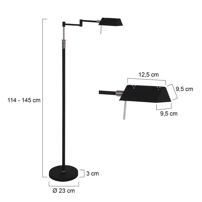 Steinhauer Mexlite Stehleuchte LED Schwarz, 1-flammig 12 Steinhauer Mexlite Stehleuchte LED Schwarz, 1-flammig – Bild 12