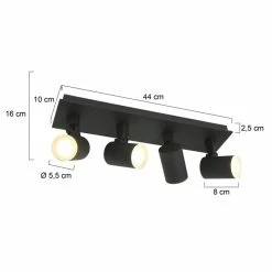 Steinhauer Points noirs Deckenleuchte LED Schwarz, 4-flammig -LED Leuchten Verkäufe steinhauer points noirs deckenleuchte 3062zw 5