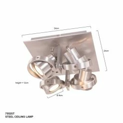 Steinhauer Quatro Deckenspot LED Edelstahl, 4-flammig -LED Leuchten Verkäufe steinhauer quatro deckenspot 7552st 2