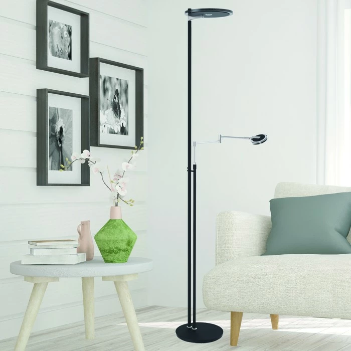 Steinhauer Turound Deckenfluter LED Schwarz, Edelstahl, 2-flammig 2 Steinhauer Turound Deckenfluter LED Schwarz, Edelstahl, 2-flammig – Bild 2