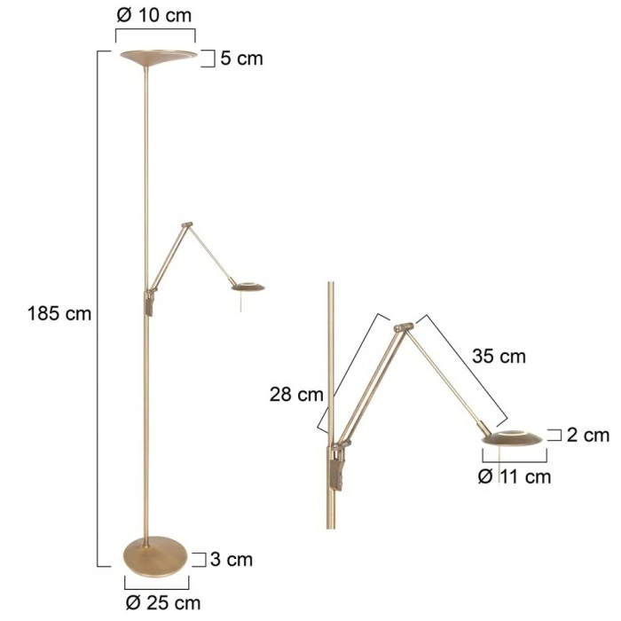 Steinhauer Zodiac Deckenfluter LED Bronze, 2-flammig 10 Steinhauer Zodiac Deckenfluter LED Bronze, 2-flammig – Bild 10