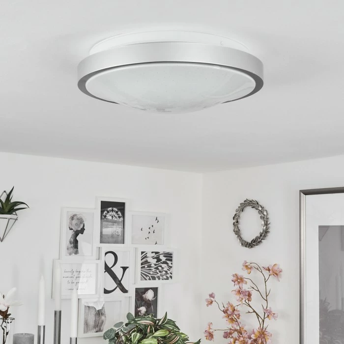 Hofstein Subles Deckenleuchte LED Silber, Weiß, 1-flammig, Bewegungsmelder 2 Hofstein Subles Deckenleuchte LED Silber, Weiß, 1-flammig, Bewegungsmelder – Bild 2