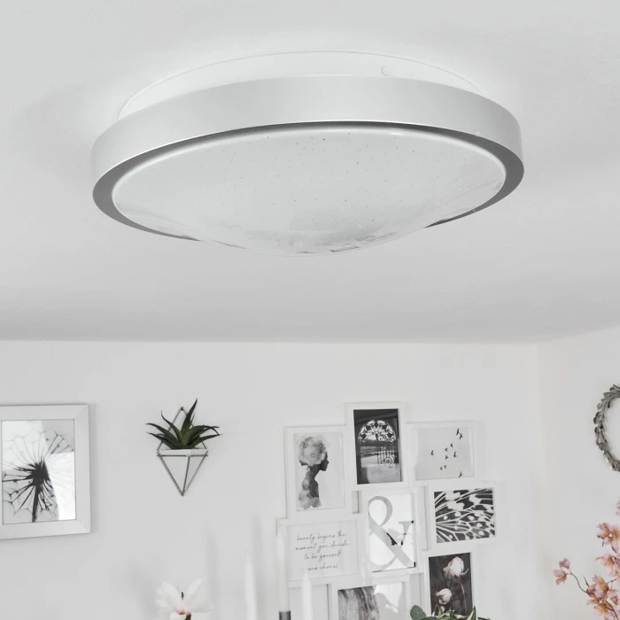 Hofstein Subles Deckenleuchte LED Silber, Weiß, 1-flammig, Bewegungsmelder 12 Hofstein Subles Deckenleuchte LED Silber, Weiß, 1-flammig, Bewegungsmelder – Bild 12