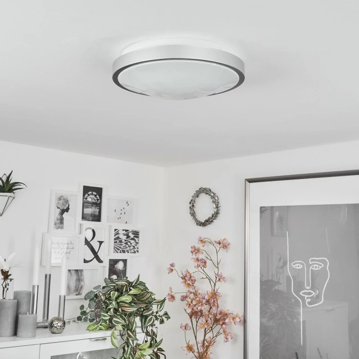 Hofstein Subles Deckenleuchte LED Silber, Weiß, 1-flammig, Bewegungsmelder 5 Hofstein Subles Deckenleuchte LED Silber, Weiß, 1-flammig, Bewegungsmelder – Bild 5