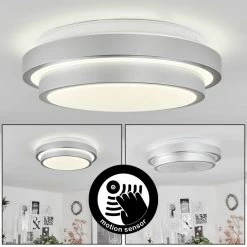 Hofstein Subles Deckenpanel LED Silber, 1-flammig, Bewegungsmelder