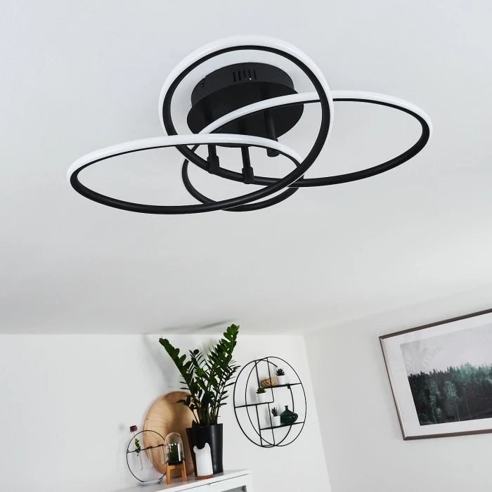 Hofstein Sucre Deckenleuchte LED Schwarz, 4-flammig 12 Hofstein Sucre Deckenleuchte LED Schwarz, 4-flammig – Bild 12