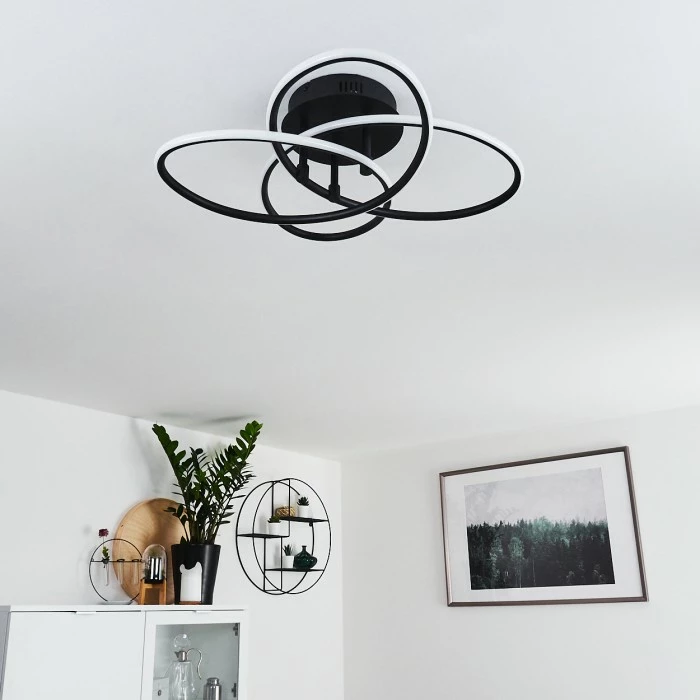 Hofstein Sucre Deckenleuchte LED Schwarz, 4-flammig 8 Hofstein Sucre Deckenleuchte LED Schwarz, 4-flammig – Bild 8