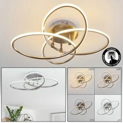 Hofstein Sucre Deckenleuchte LED Stahl gebürstet, 4-flammig