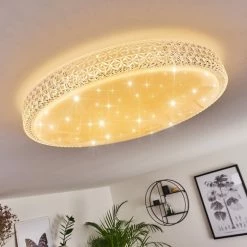 Hofstein Suno Deckenleuchte LED Weiß, Transparent, Klar, 1-flammig, Fernbedienung -LED Leuchten Verkäufe suno deckenleuchte h3383629 13