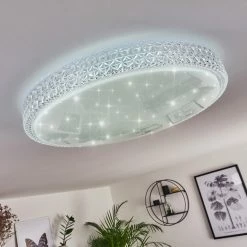 Hofstein Suno Deckenleuchte LED Weiß, Transparent, Klar, 1-flammig, Fernbedienung -LED Leuchten Verkäufe suno deckenleuchte h3383629 15