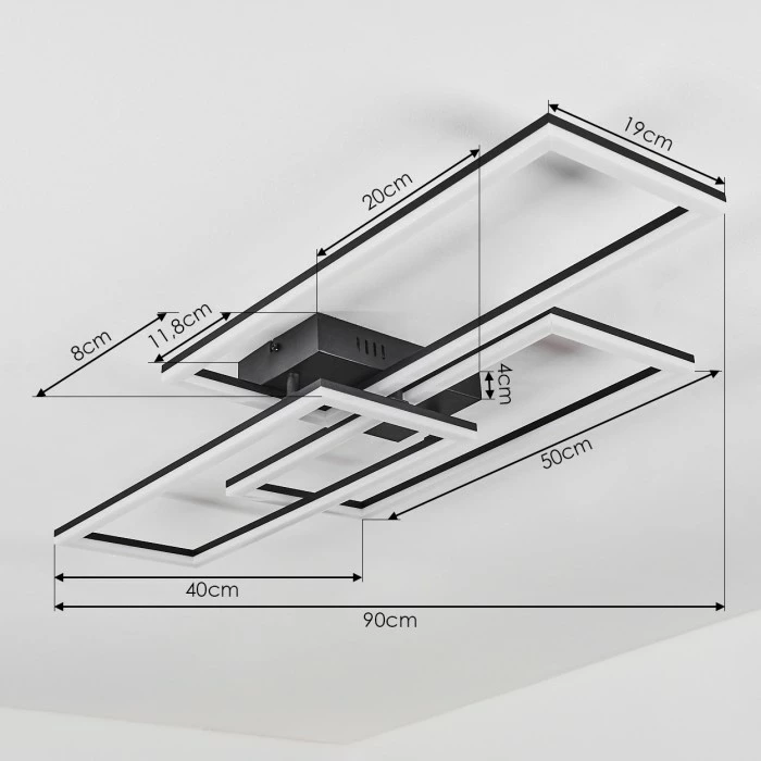 Hofstein Taleta Deckenleuchte LED Schwarz, 1-flammig 4 Hofstein Taleta Deckenleuchte LED Schwarz, 1-flammig – Bild 4