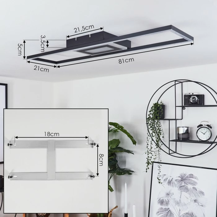 Hofstein Taleta Deckenleuchte LED Schwarz, 1-flammig 4 Hofstein Taleta Deckenleuchte LED Schwarz, 1-flammig – Bild 4