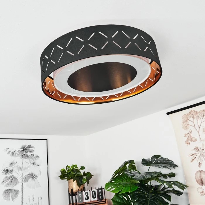 Hofstein Tallaboa Deckenleuchte LED Schwarz, Weiß, 1-flammig 2 Hofstein Tallaboa Deckenleuchte LED Schwarz, Weiß, 1-flammig – Bild 2