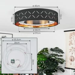 Hofstein Tallaboa Deckenleuchte LED Schwarz, Weiß, 1-flammig 13 Hofstein Tallaboa Deckenleuchte LED Schwarz, Weiß, 1-flammig -LED Leuchten Verkäufe tallaboa deckenleuchte h3561492 3