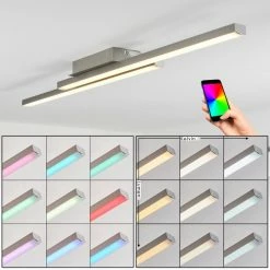 Hofstein Tamizat Deckenleuchte LED Nickel-Matt, 2-flammig, Farbwechsler