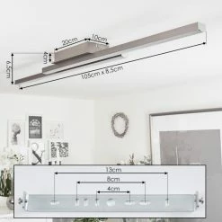 Hofstein Tamizat Deckenleuchte LED Nickel-Matt, 2-flammig, Farbwechsler -LED Leuchten Verkäufe tamizat deckenleuchte h3650929 3