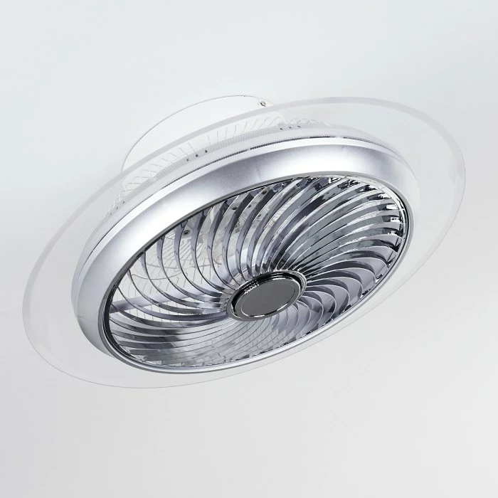 Hofstein Tamworth Deckenventilator LED Silber, Transparent, Klar, 1-flammig, Fernbedienung 5 Hofstein Tamworth Deckenventilator LED Silber, Transparent, Klar, 1-flammig, Fernbedienung – Bild 5