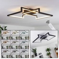 Hofstein Taxmido Deckenleuchte LED Schwarz, Weiß, 1-flammig, Fernbedienung