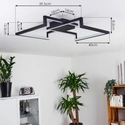 Hofstein Taxmido Deckenleuchte LED Schwarz, Weiß, 1-flammig, Fernbedienung -LED Leuchten Verkäufe taxmido deckenleuchte h3417515 3