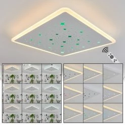 Hofstein Telsen Deckenpanel LED Weiß, 2-flammig, Fernbedienung, Farbwechsler