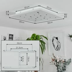 Hofstein Telsen Deckenpanel LED Weiß, 2-flammig, Fernbedienung, Farbwechsler -LED Leuchten Verkäufe telsen deckenpanel h3562772 3