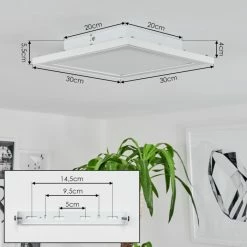 Hofstein Telsen Deckenpanel LED Weiß, 2-flammig, Fernbedienung, Farbwechsler -LED Leuchten Verkäufe telsen deckenpanel h3562833 3