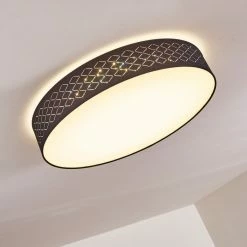 Hofstein Temuka Deckenleuchte LED Weiß, Schwarz, 1-flammig, Fernbedienung -LED Leuchten Verkäufe temuka deckenleuchte h3168967 do1 19