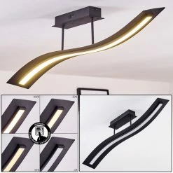 Hofstein Teresina Deckenleuchte LED Schwarz, 1-flammig, Fernbedienung