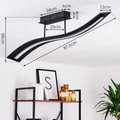Hofstein Teresina Deckenleuchte LED Schwarz, 1-flammig, Fernbedienung -LED Leuchten Verkäufe teresina deckenleuchte h3375327 3