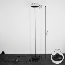 Hofstein Theron Deckenfluter LED Schwarz, 1-flammig, Fernbedienung -LED Leuchten Verkäufe theron deckenfluter h3456606 3