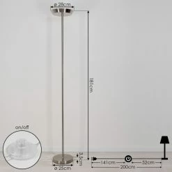 Hofstein Theron Deckenfluter LED Nickel-Matt, 1-flammig, Fernbedienung 13 Hofstein Theron Deckenfluter LED Nickel-Matt, 1-flammig, Fernbedienung -LED Leuchten Verkäufe theron deckenfluter h3552346 3