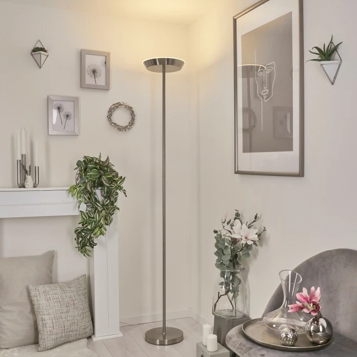 Hofstein Theron Deckenfluter LED Nickel-Matt, 1-flammig, Fernbedienung 7 Hofstein Theron Deckenfluter LED Nickel-Matt, 1-flammig, Fernbedienung – Bild 7