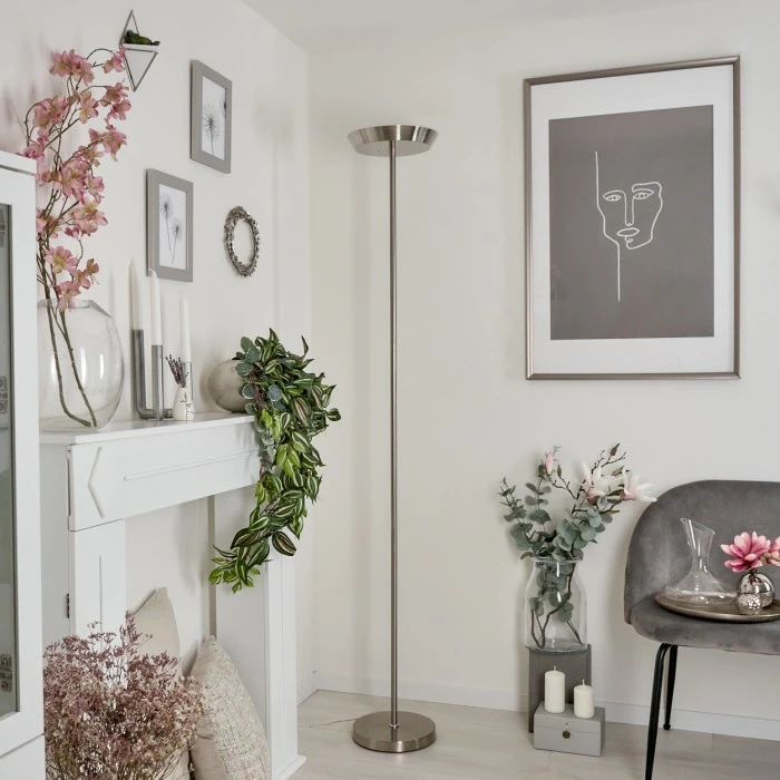 Hofstein Theron Deckenfluter LED Nickel-Matt, 1-flammig, Fernbedienung 10 Hofstein Theron Deckenfluter LED Nickel-Matt, 1-flammig, Fernbedienung – Bild 10