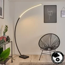 Hofstein Tobillos Stehleuchte LED Schwarz, 1-flammig