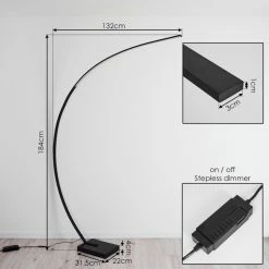 Hofstein Tobillos Stehleuchte LED Schwarz, 1-flammig 15 Hofstein Tobillos Stehleuchte LED Schwarz, 1-flammig -LED Leuchten Verkäufe tobillos stehleuchte h3375006 3