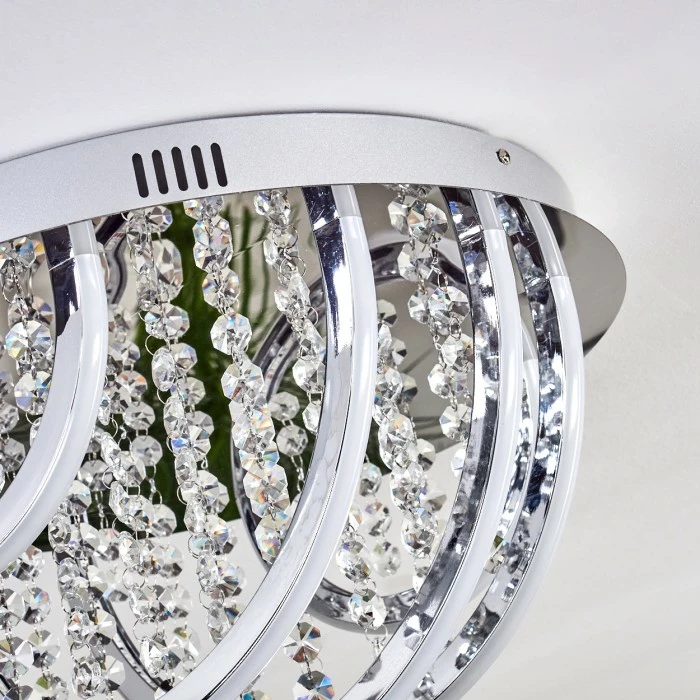 Hofstein Toirano Deckenleuchte LED Chrom, Silber, Weiß, Glitzereffekt, 2-flammig, Fernbedienung, Farbwechsler 3 Hofstein Toirano Deckenleuchte LED Chrom, Silber, Weiß, Glitzereffekt, 2-flammig, Fernbedienung, Farbwechsler – Bild 3