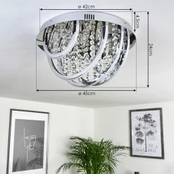 Hofstein Toirano Deckenleuchte LED Chrom, Silber, Weiß, Glitzereffekt, 2-flammig, Fernbedienung, Farbwechsler 16 Hofstein Toirano Deckenleuchte LED Chrom, Silber, Weiß, Glitzereffekt, 2-flammig, Fernbedienung, Farbwechsler -LED Leuchten Verkäufe toirano deckenleuchte h3427316 3