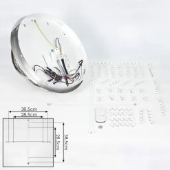 Hofstein Toirano Deckenleuchte LED Chrom, Silber, Weiß, Glitzereffekt, 2-flammig, Fernbedienung, Farbwechsler 17 Hofstein Toirano Deckenleuchte LED Chrom, Silber, Weiß, Glitzereffekt, 2-flammig, Fernbedienung, Farbwechsler -LED Leuchten Verkäufe toirano deckenleuchte h3427316 4
