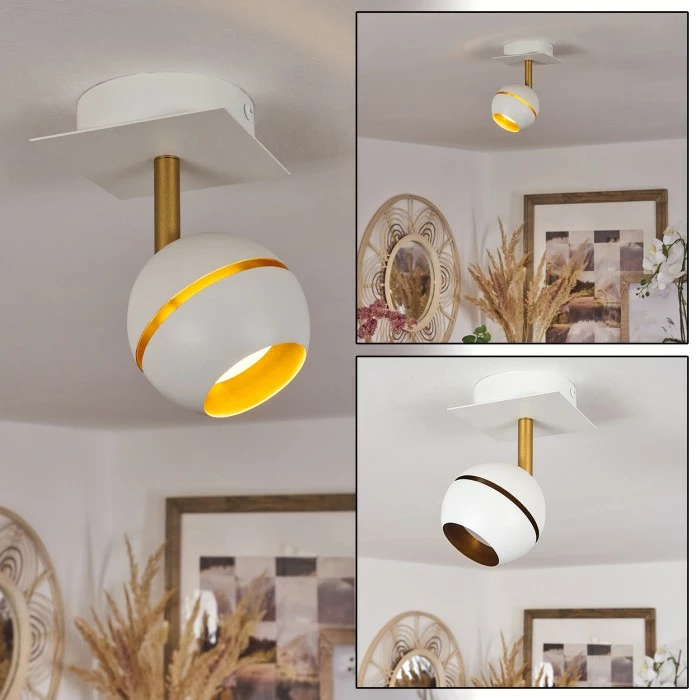 Hofstein Tome Deckenleuchte LED Messing, Weiß, 1-flammig 1 Hofstein Tome Deckenleuchte LED Messing, Weiß, 1-flammig