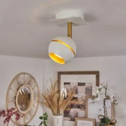 Hofstein Tome Deckenleuchte LED Messing, Weiß, 1-flammig 18 Hofstein Tome Deckenleuchte LED Messing, Weiß, 1-flammig -LED Leuchten Verkäufe tome deckenleuchte h3611722 6