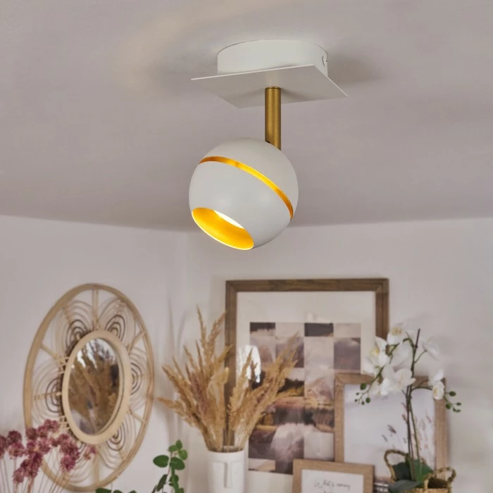 Hofstein Tome Deckenleuchte LED Messing, Weiß, 1-flammig 7 Hofstein Tome Deckenleuchte LED Messing, Weiß, 1-flammig – Bild 7