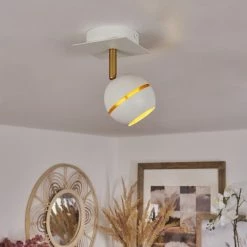 Hofstein Tome Deckenleuchte LED Messing, Weiß, 1-flammig 20 Hofstein Tome Deckenleuchte LED Messing, Weiß, 1-flammig -LED Leuchten Verkäufe tome deckenleuchte h3611722 8