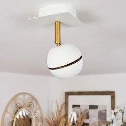 Hofstein Tome Deckenleuchte LED Messing, Weiß, 1-flammig 21 Hofstein Tome Deckenleuchte LED Messing, Weiß, 1-flammig -LED Leuchten Verkäufe tome deckenleuchte h3611722 9